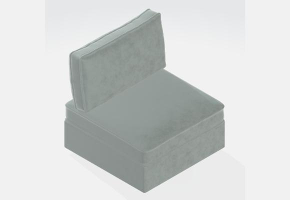 Asiento con funda microsuede color titanium